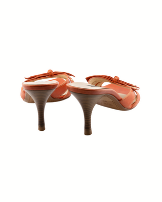 Sergio Rossi Mules in Orange aus Leder