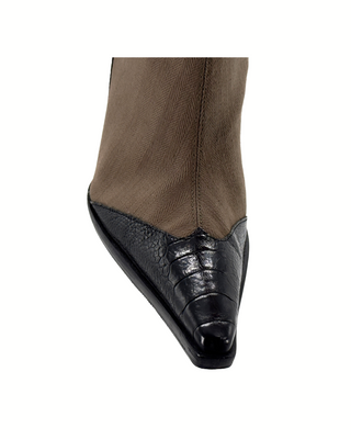 Sergio Rossi Stiefel braun mit Lederspitze und Fersenschnalle (39)