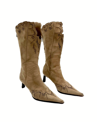 Sergio Rossi Cowboy Stiefel in beige (39)