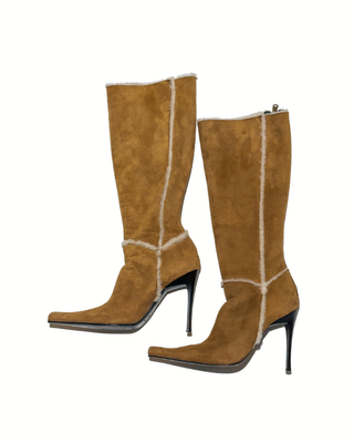 Casadei Shearling-Stiefel in Camel (38)