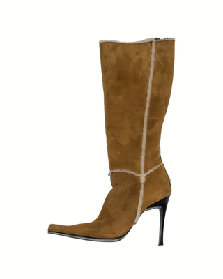 Casadei Shearling Boots in Camel (38)