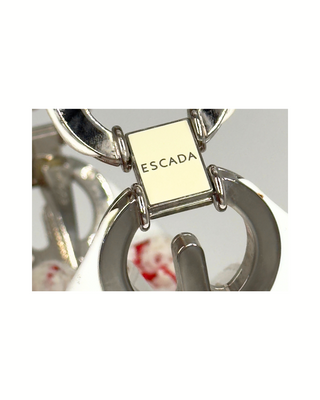 Escada Red and White Bag Mini with Tweed Pattern