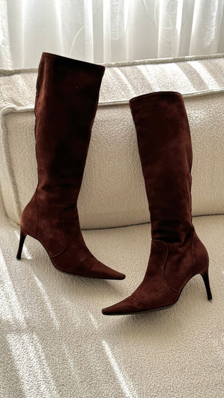 Dolce & Gabbana Brown Suede Leather Boot (36)
